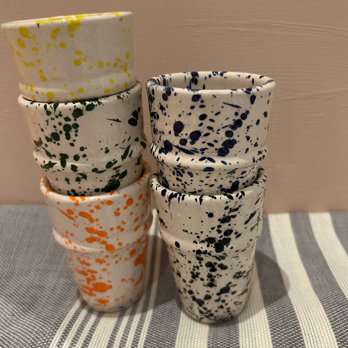 Espressokoppar i keramik stänkmönster/spruzzi