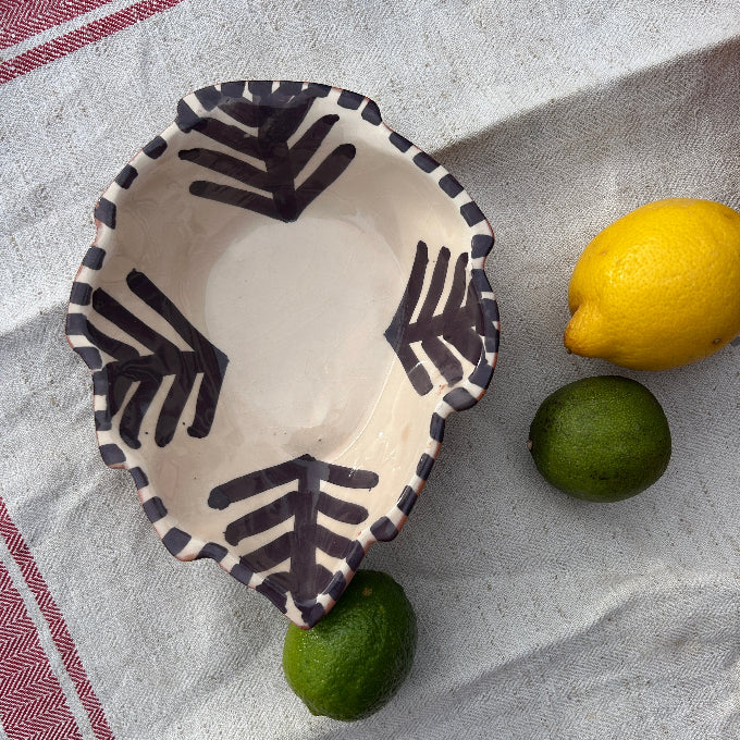 keramikskål formad som ett blad - handgjort från Marocko