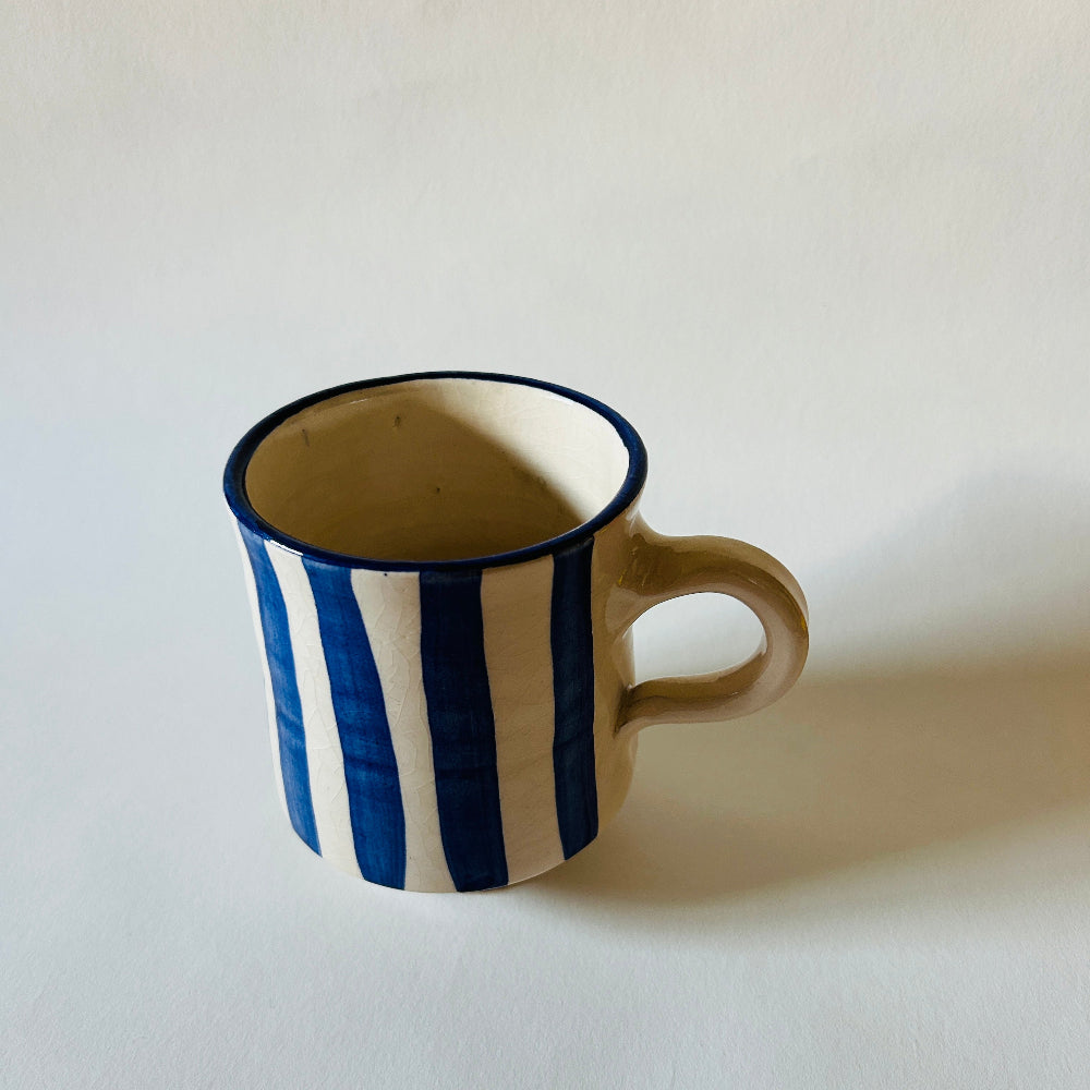 randig mugg blå