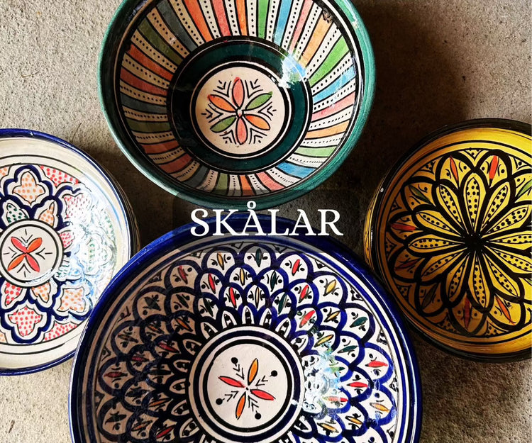 Skålar i marockansk keramik i vackra mönster