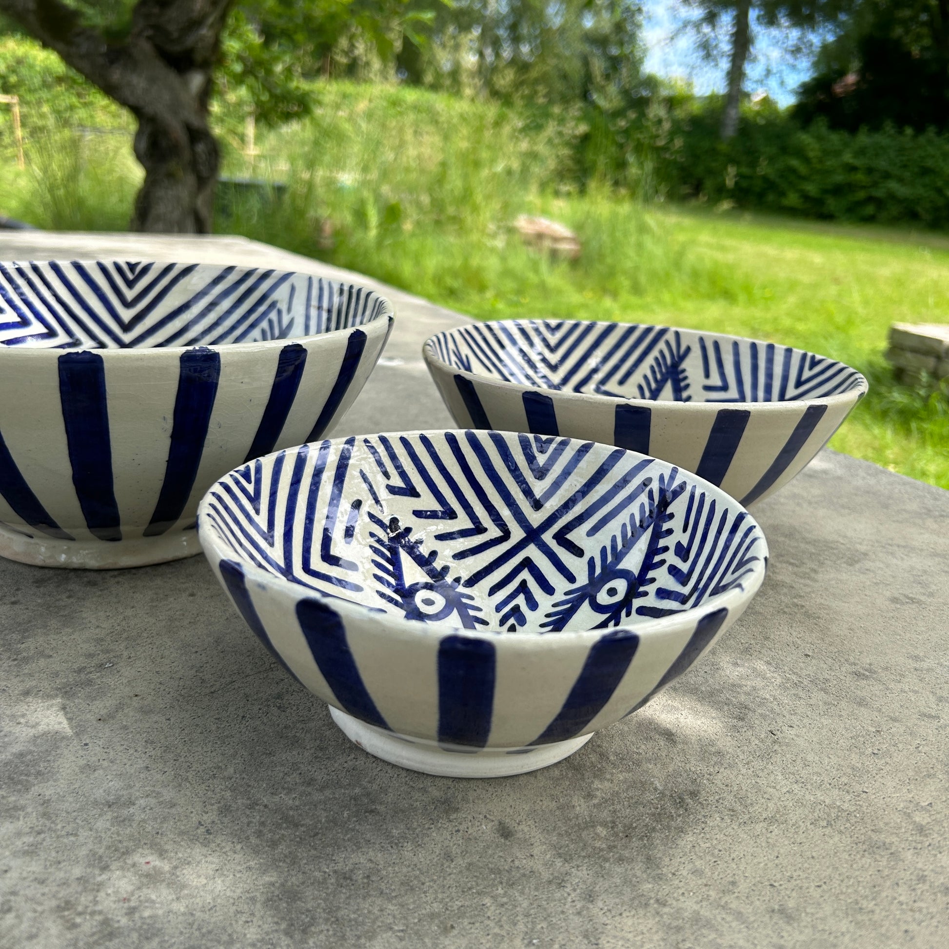 3 handgjorda skålar 