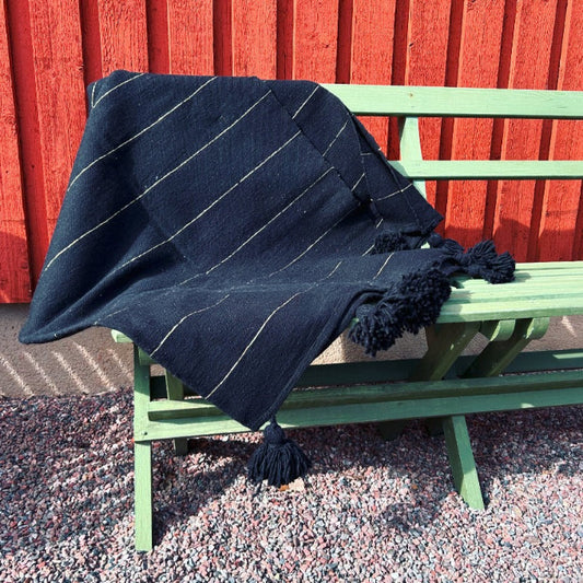 handvävdpläd från Marocko i svart
