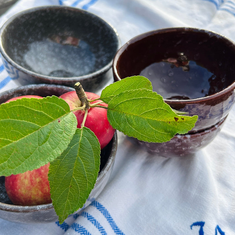 Keramikskål från Marocko - djupröd eller grå 