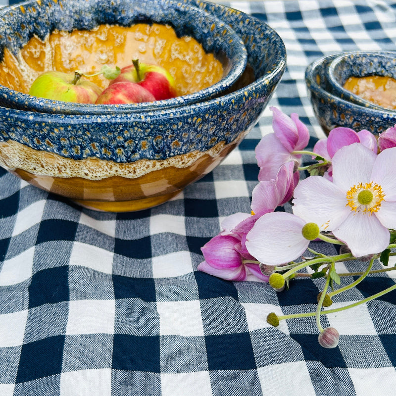 Keramikskålar - Blå & Gul - 4-set