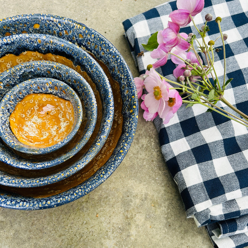 Keramikskålar - Blå & Gul - 4-set