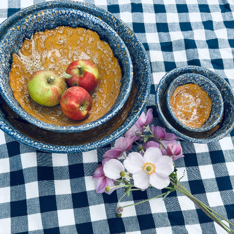 Keramikskålar - Blå & Gul - 4-set