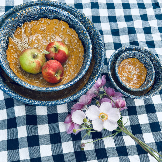 Keramikskålar - Blå & Gul - 4-set