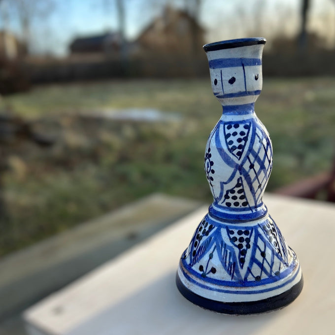Ljusstake marockansk keramik blå