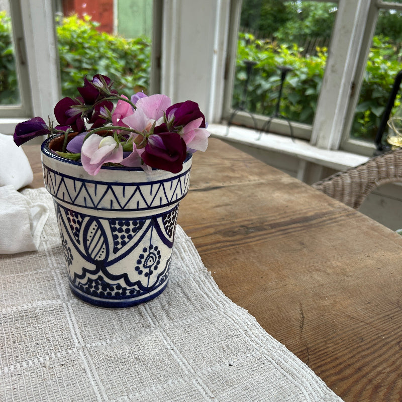 marockansk kruka blå och vit