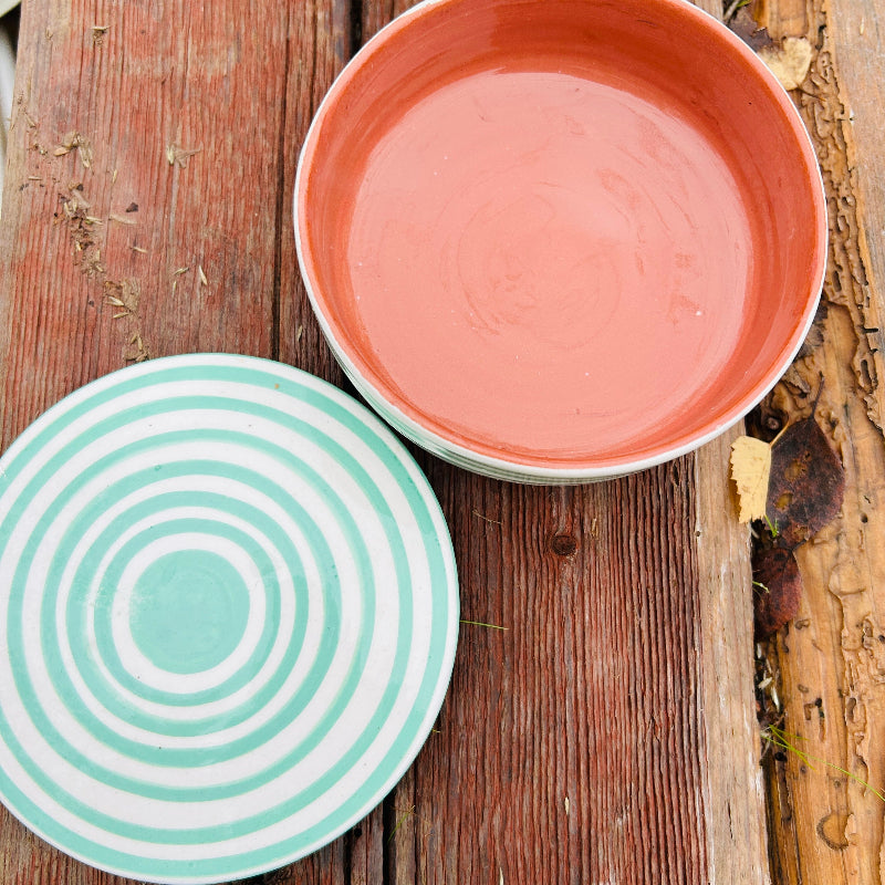 marockansk randig skål med lock