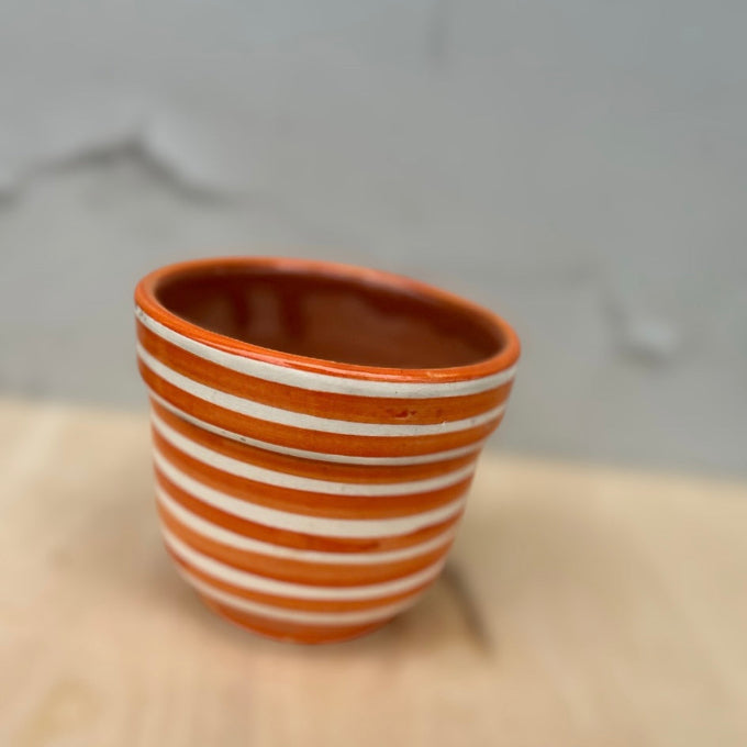 Randig keramikkruka orange från Marocko