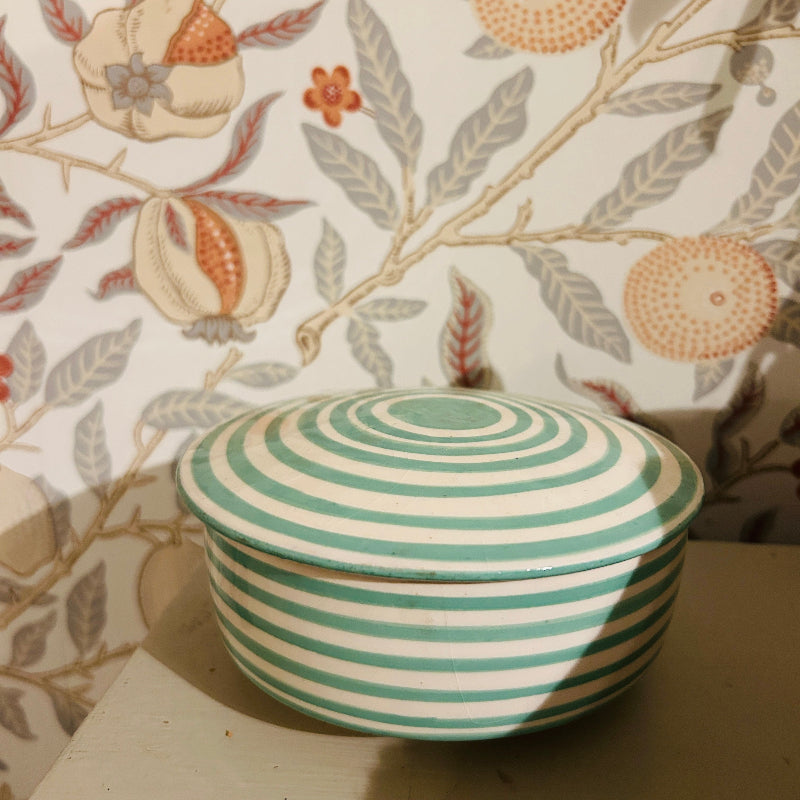 randig skål med lock - marockansk keramik