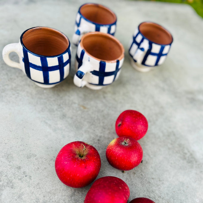 Rutig mugg blå från Marocko